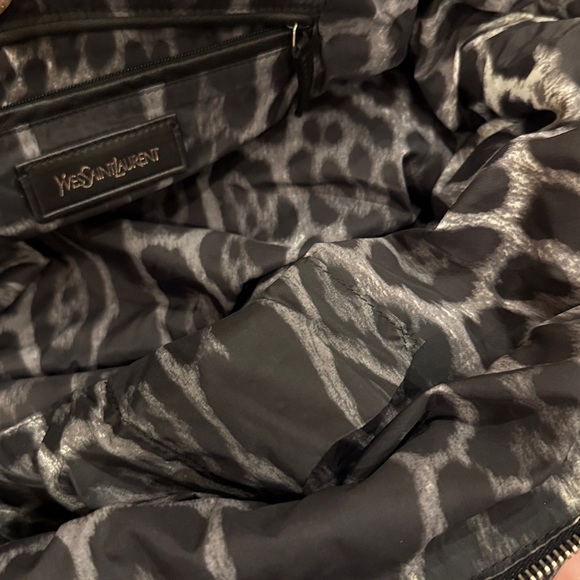 YSL muse tote bag leopard print nylon Y hobo bag - Picture 6 of 8
